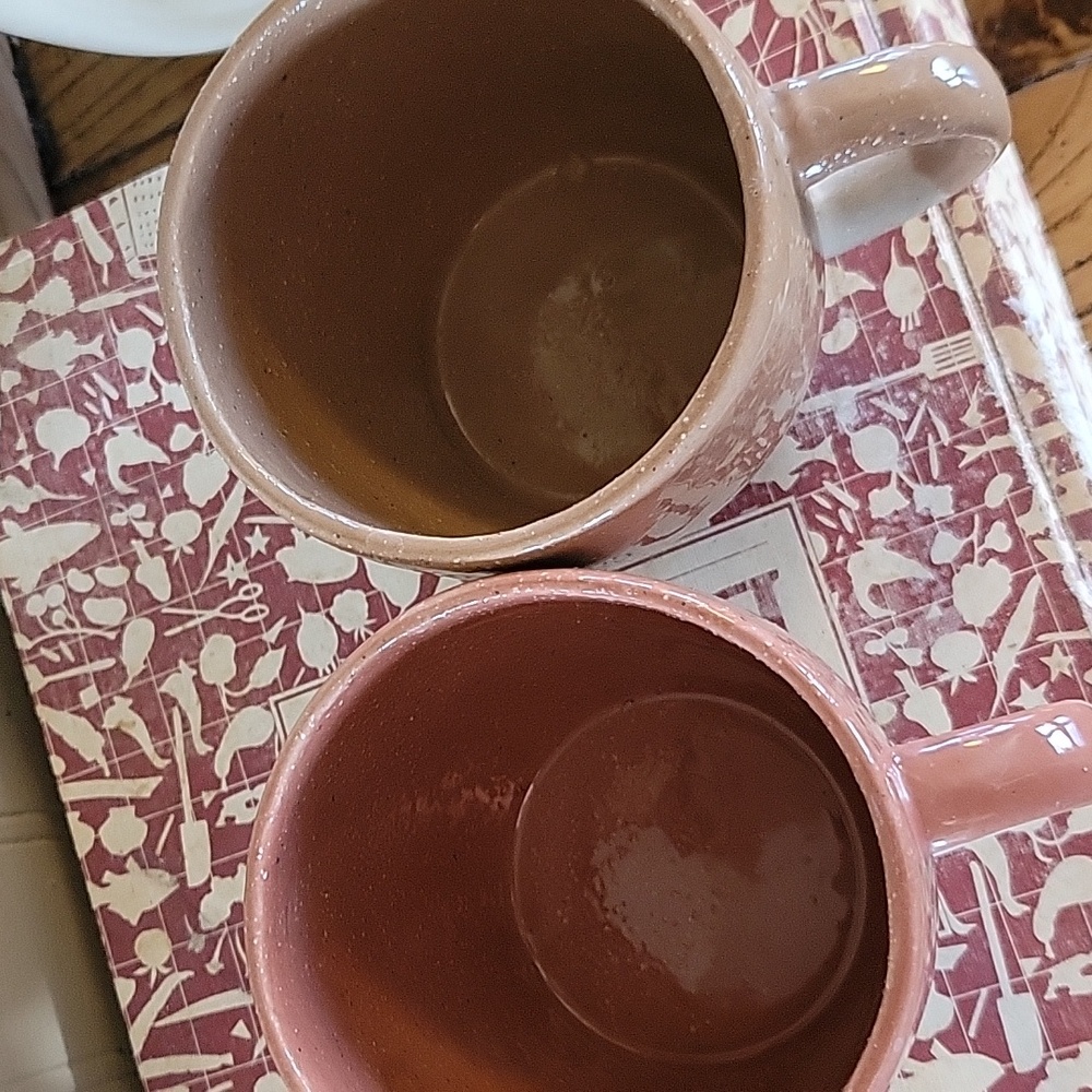 Set of 2 Speckled Stoneware Glazed Coffee Mugs 3" - Picture 6 of 8